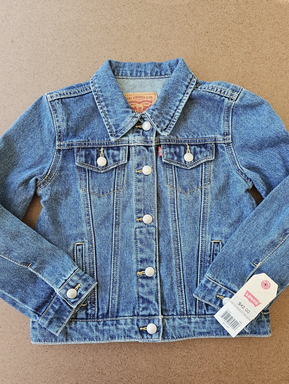 Levi's Blue Kids Denim Jacket - Classic Trucker Style 6X Large NWT